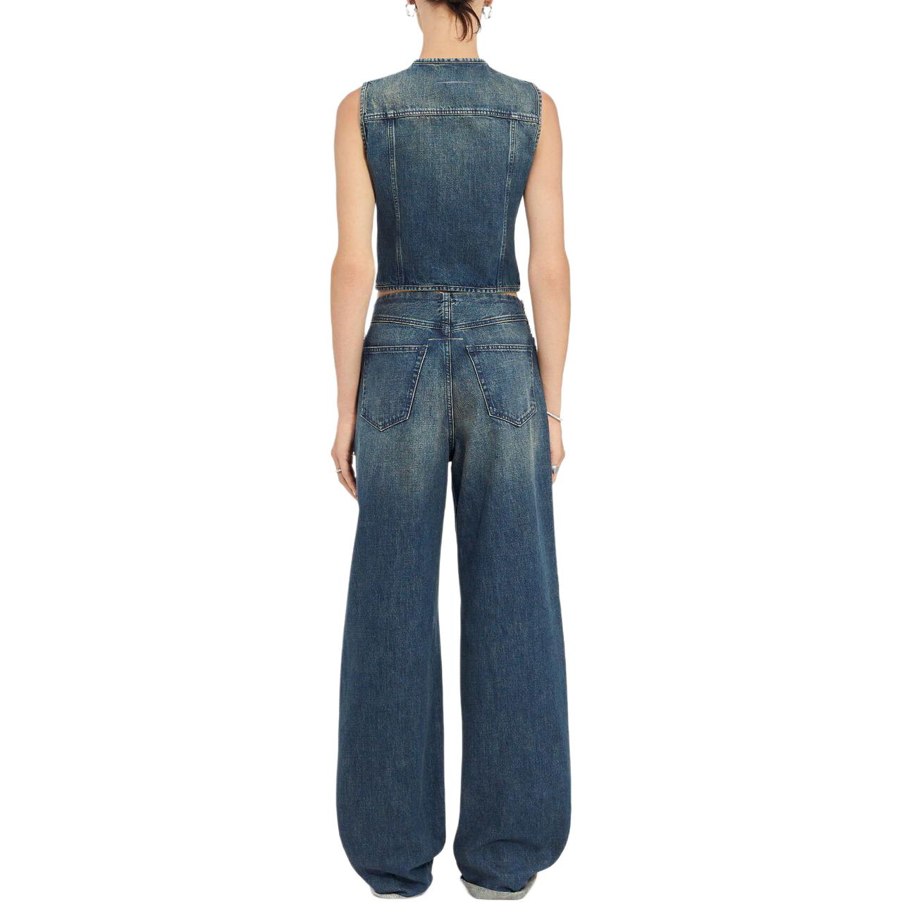 (Women) MM6 Maison Margiela SS24  Wide-Leg Mid-Rise Blue Denim Jeans S52KA0482S30888-961 圖 4