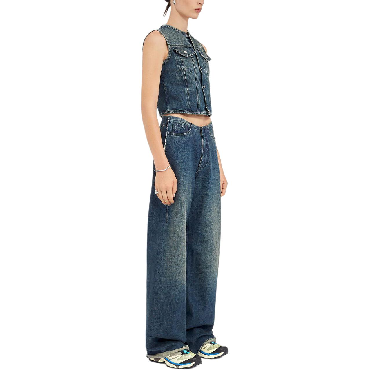 (Women) MM6 Maison Margiela SS24  Wide-Leg Mid-Rise Blue Denim Jeans S52KA0482S30888-961 圖 5