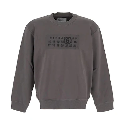 (Women) MM6 Maison Margiela SS24 Digital Logo Print Crewneck Sweatshirt Women Dark Grey. S52GU0221S25537803