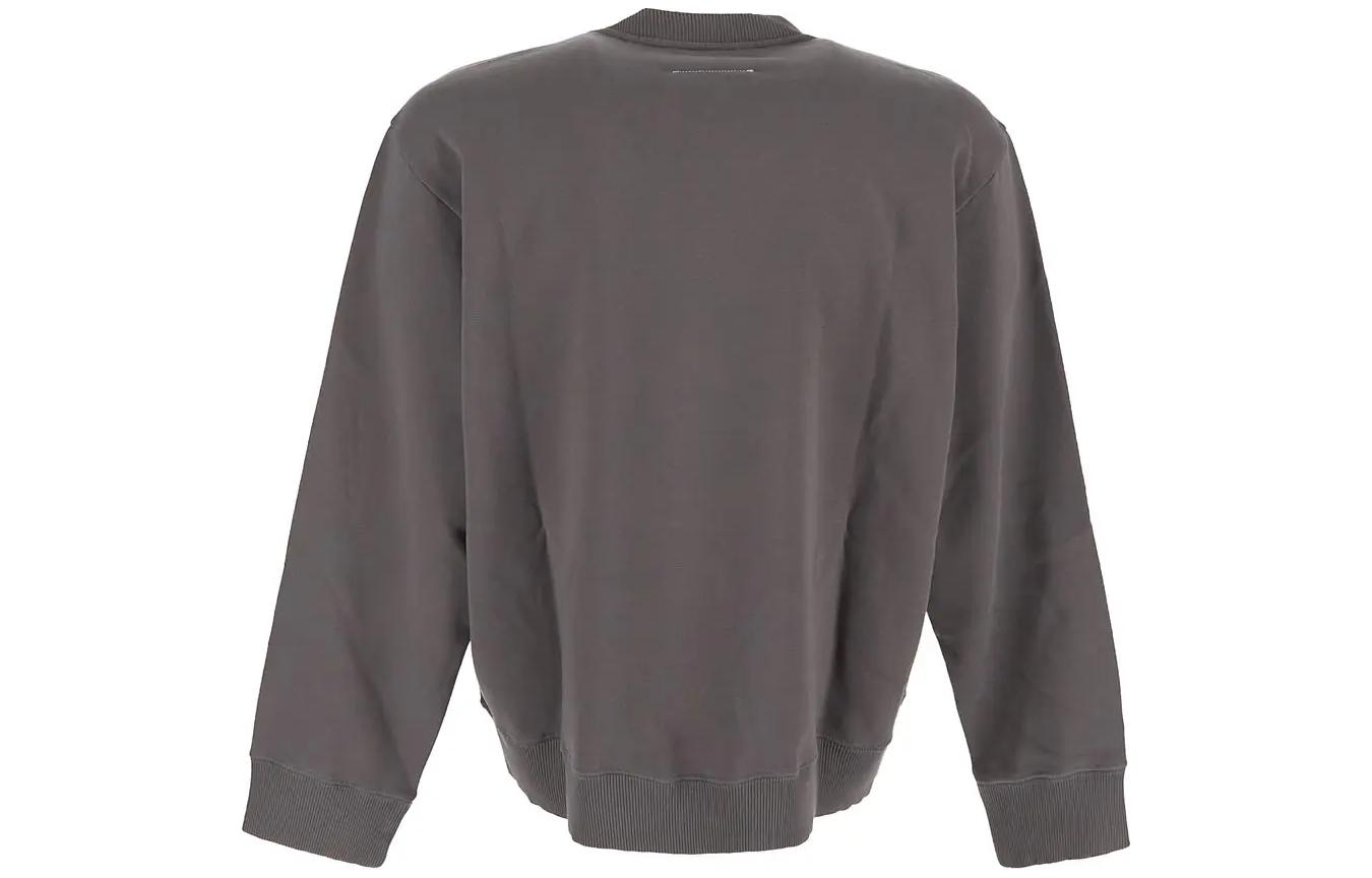 Lookbook (W) MM6 메종 마르지엘라 SS24 디지털 로고 프린트 크루넥 스웨트셔츠 여성 다크그레이. S52GU0221S25537803