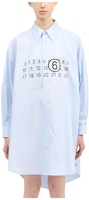 (Women) MM6 Maison Margiela SS24 Minimal Logo Print Oversized Shirt Dress Women Light Blue S52CT0780S47294479 (Women) MM6 Maison Margiela SS24 Minimal Logo Print Oversized Shirt Dress Women Light Blue S52CT0780S47294479