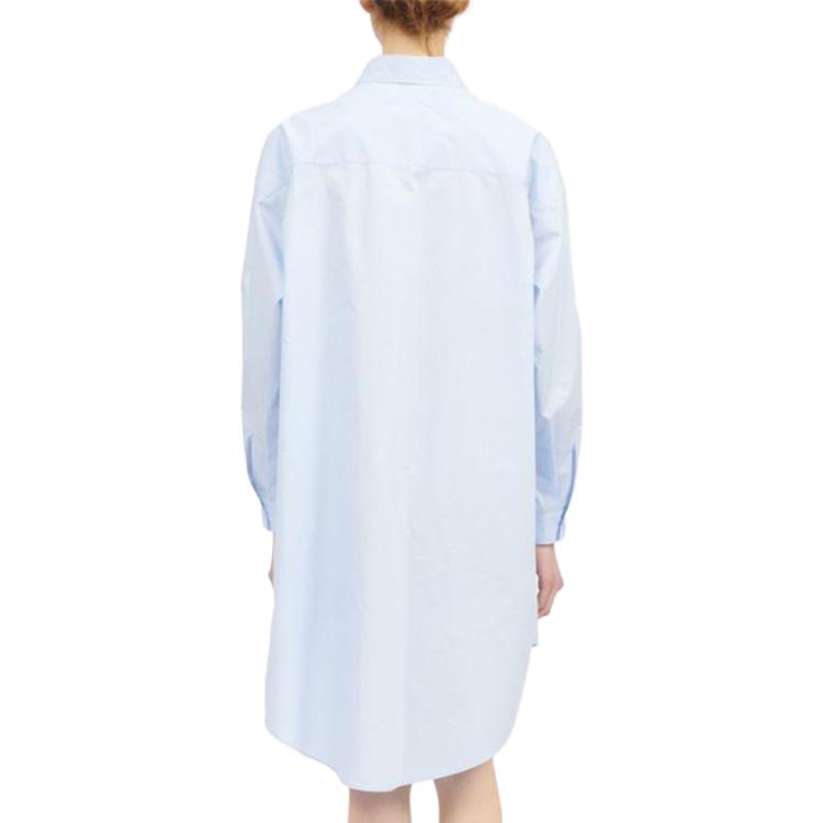 Shop (W) MM6 Maison Margiela SS24 Baju Kurung Oversized Wanita Logo Minimal Biru Muda S52CT0780S47294479