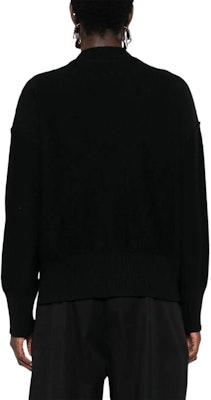 (W) MM6 Maison Margiela SS24 女款黑色V領寬鬆鏤空細節毛衣 S52HP0019M13044-BLACK Shop (W) MM6 Maison Margiela SS24 女款黑色V領寬鬆鏤空細節毛衣 S52HP0019M13044-BLACK