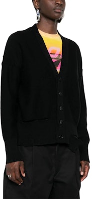 (W) MM6 Maison Margiela SS24 女款黑色V領寬鬆鏤空細節毛衣 S52HP0019M13044-BLACK Purchase (W) MM6 Maison Margiela SS24 女款黑色V領寬鬆鏤空細節毛衣 S52HP0019M13044-BLACK