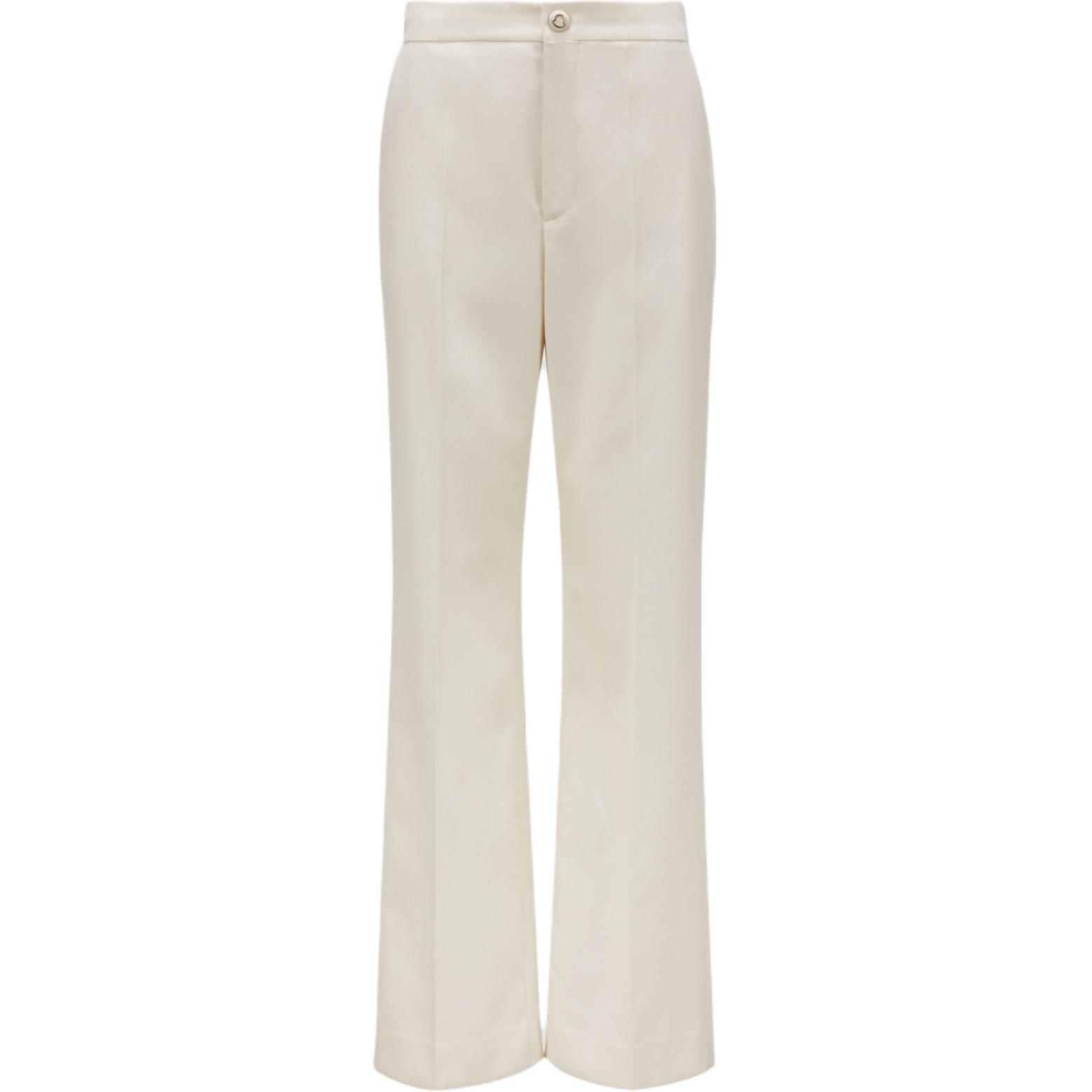 (Women) Moncler  Beige Casual Pants with Solid Pleats and Zipper Design. J20932A00008597SZ050