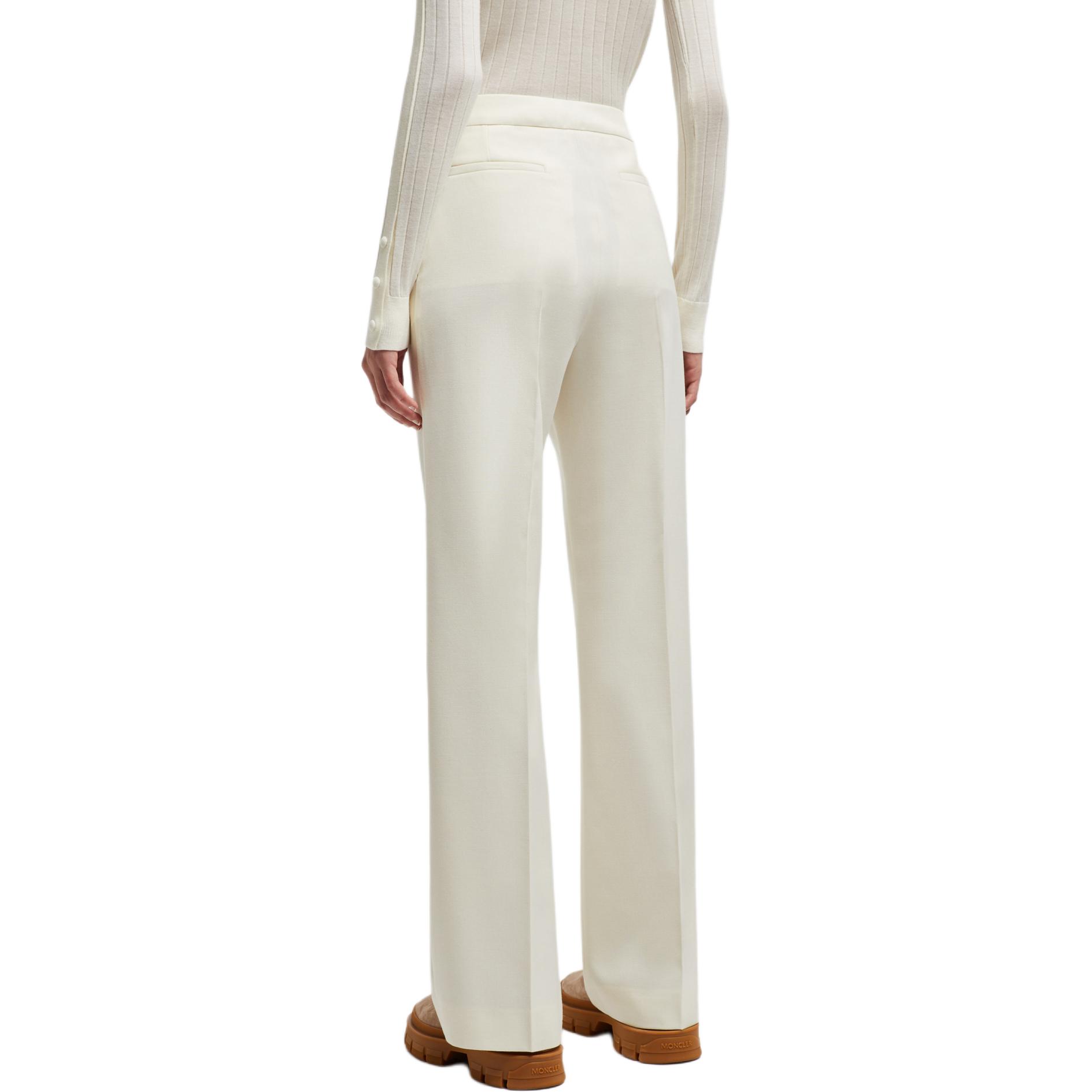 Shop (W) Pantalones Beige Casual Moncler con Pliegues Sólidos y Diseño de Cremallera. J20932A00008597SZ050