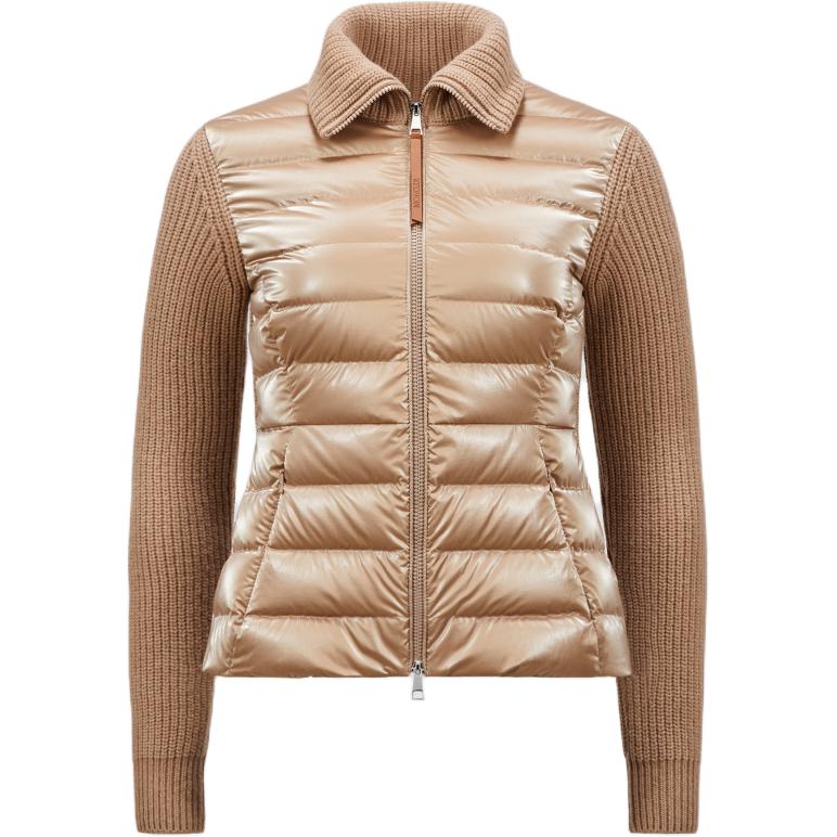 (Women) Moncler  Beige Colorblock Turtleneck Sweater Long Sleeve. J20939B00017M1241222