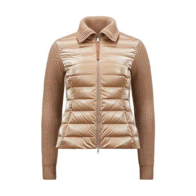 (Women) Moncler Beige Colorblock Turtleneck Sweater Long Sleeve. J20939B00017M1241222