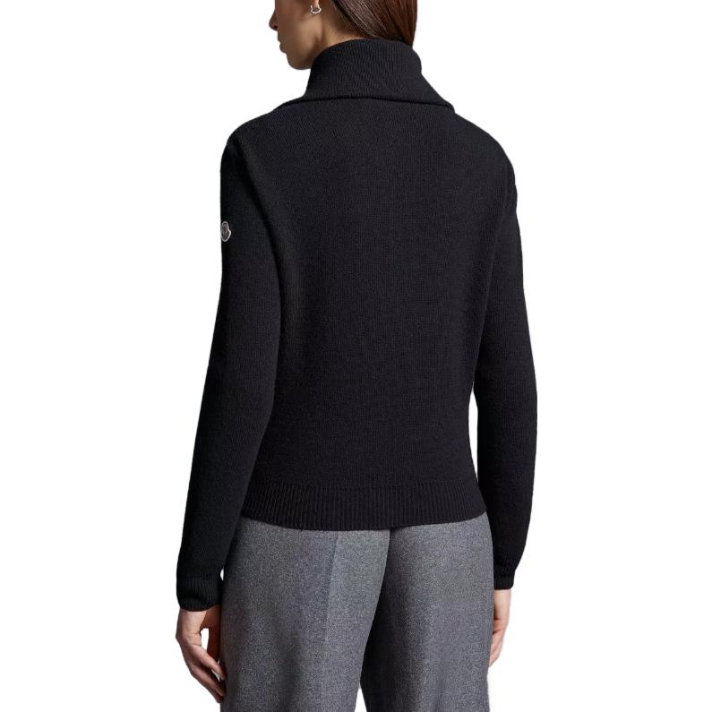 Purchase (W) 몽클레어 블랙 & 화이트 패딩 울 트위드 카디건 자켓 로고 패치. I20939B00010M1241P90