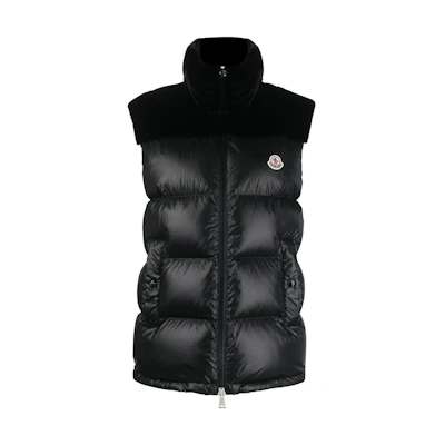 (Women) Moncler Black Appliqué Stand Collar Zip Vest I20931A000465972C