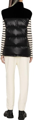 (Women) Moncler Black Appliqué Stand Collar Zip Vest I20931A000465972C Shop (Women) Moncler Black Appliqué Stand Collar Zip Vest I20931A000465972C