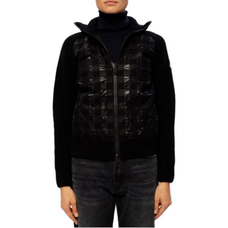 (Women) Moncler  Black Checkered Logo Print Zip-Up Puffer Jacket. F20939B5300053A0C-999 圖 4