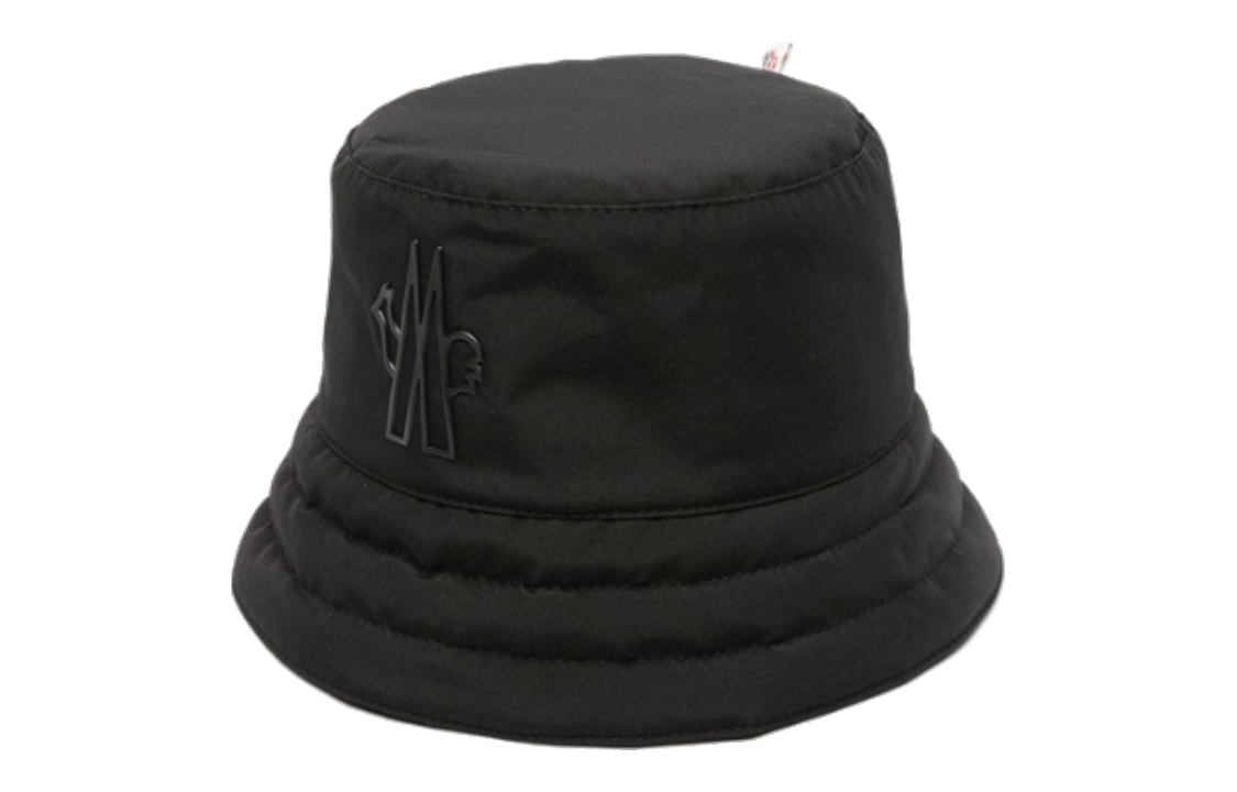 Order (Women) Moncler  Black Cotton Polyester Bucket Hat with Elastic Brim I20983B00005596Y4