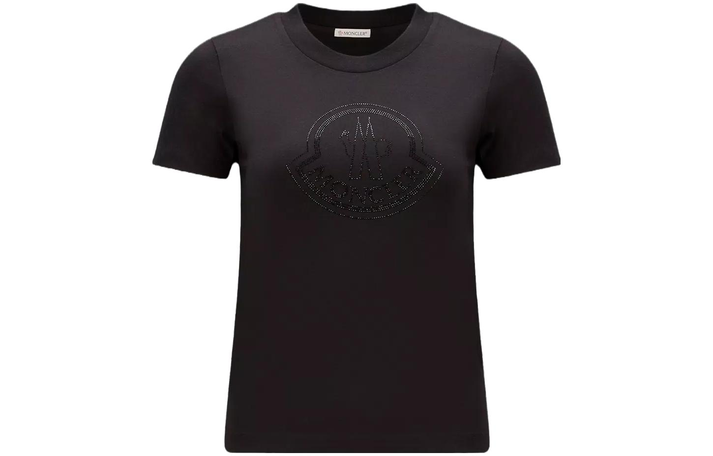 (Women) Moncler  Black Crew Neck Casual T-Shirt. I20938C00034829FB999