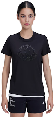 (Women) Moncler Black Crew Neck Casual T-Shirt. I20938C00034829FB999 Details for (Women) Moncler Black Crew Neck Casual T-Shirt. I20938C00034829FB999