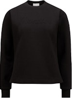 (Women) Moncler Black Crewneck Logo Long Sleeve Sweatshirt Casual Comfort Fit J20938G00025899RB999 (Women) Moncler Black Crewneck Logo Long Sleeve Sweatshirt Casual Comfort Fit J20938G00025899RB999