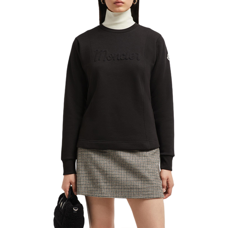 Shop (W) 蒙克莱 黑色圆领标志长袖卫衣 休闲舒适版型 J20938G00025899RB999