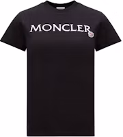 (Women) Moncler Black Crewneck T-Shirt with Embroidered Logo. J20938C0001189AIJ999 (Women) Moncler Black Crewneck T-Shirt with Embroidered Logo. J20938C0001189AIJ999