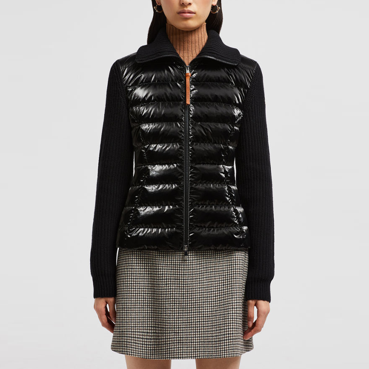 (Women) Moncler  Black Down Jacket Cardigan with Quilted Side Pockets and Zipper. J20939B00017M1241999 圖 3