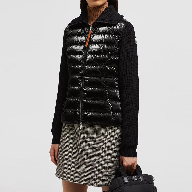 (Women) Moncler  Black Down Jacket Cardigan with Quilted Side Pockets and Zipper. J20939B00017M1241999 圖 5