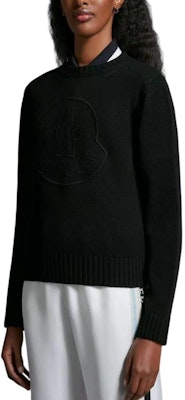 (W) Moncler Suéter Negro de Lana y Cachemira con Logo Bordado. J10939C00002M1127999 Purchase (W) Moncler Suéter Negro de Lana y Cachemira con Logo Bordado. J10939C00002M1127999
