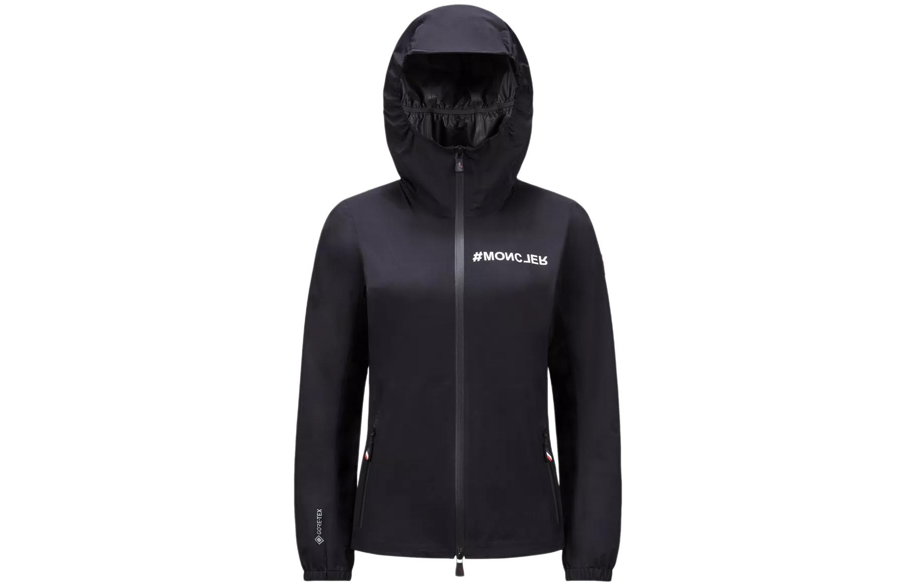 (Women) Moncler  Black Fitted Zip-Up Hooded Long Sleeve Down Jacket J10981A0000254AL5999