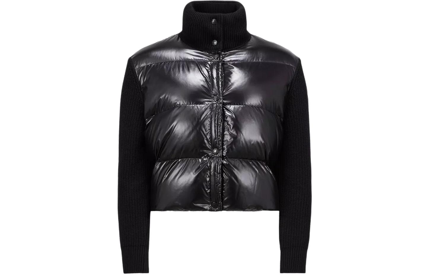 (Women) Moncler  Black High Neck Down Jacket with Single-Breasted Design. J10939B00002M1241999