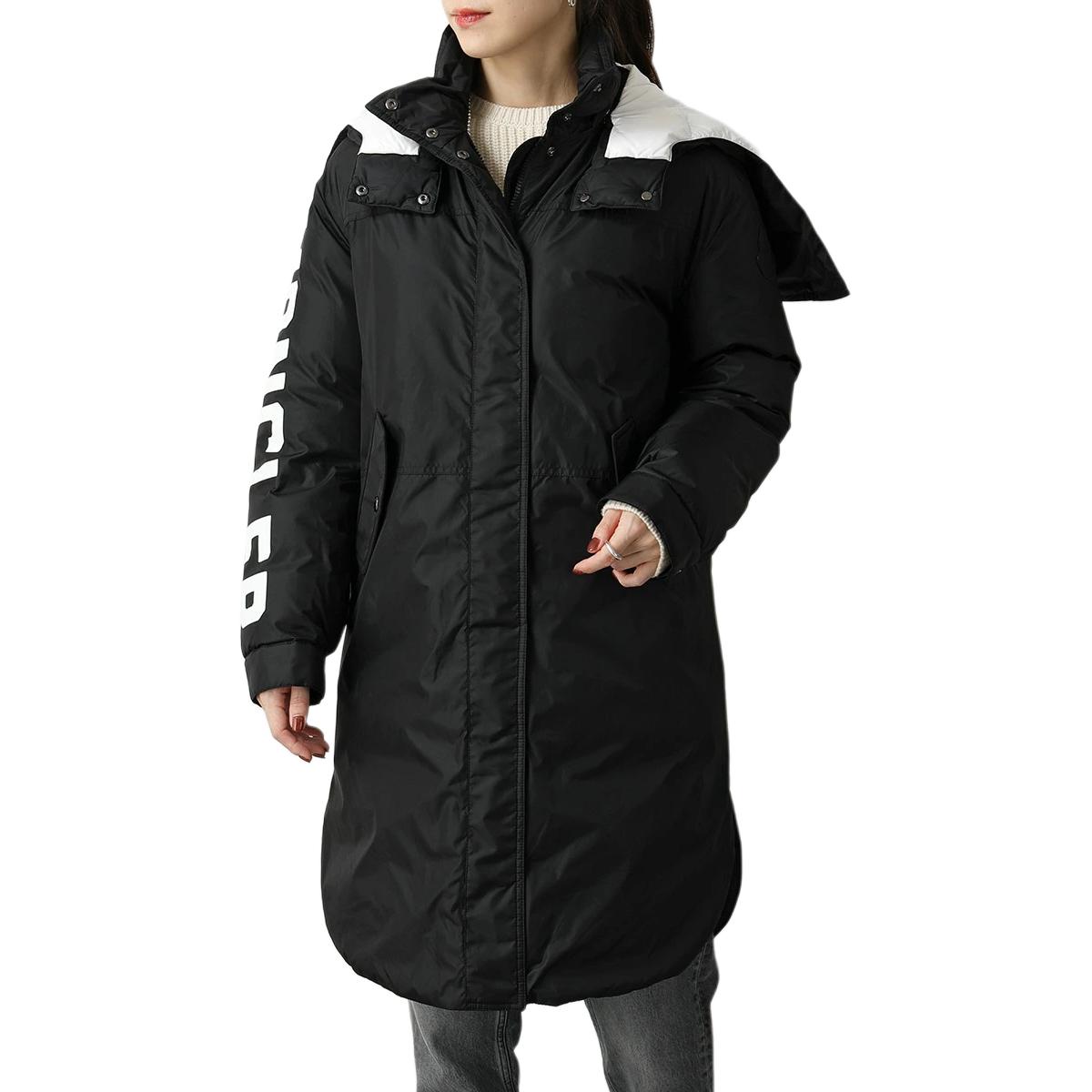(Women) Moncler  Black Hooded Mid-Length Down Jacket with Embroidered Logo. 1C57740C0230999 圖 3
