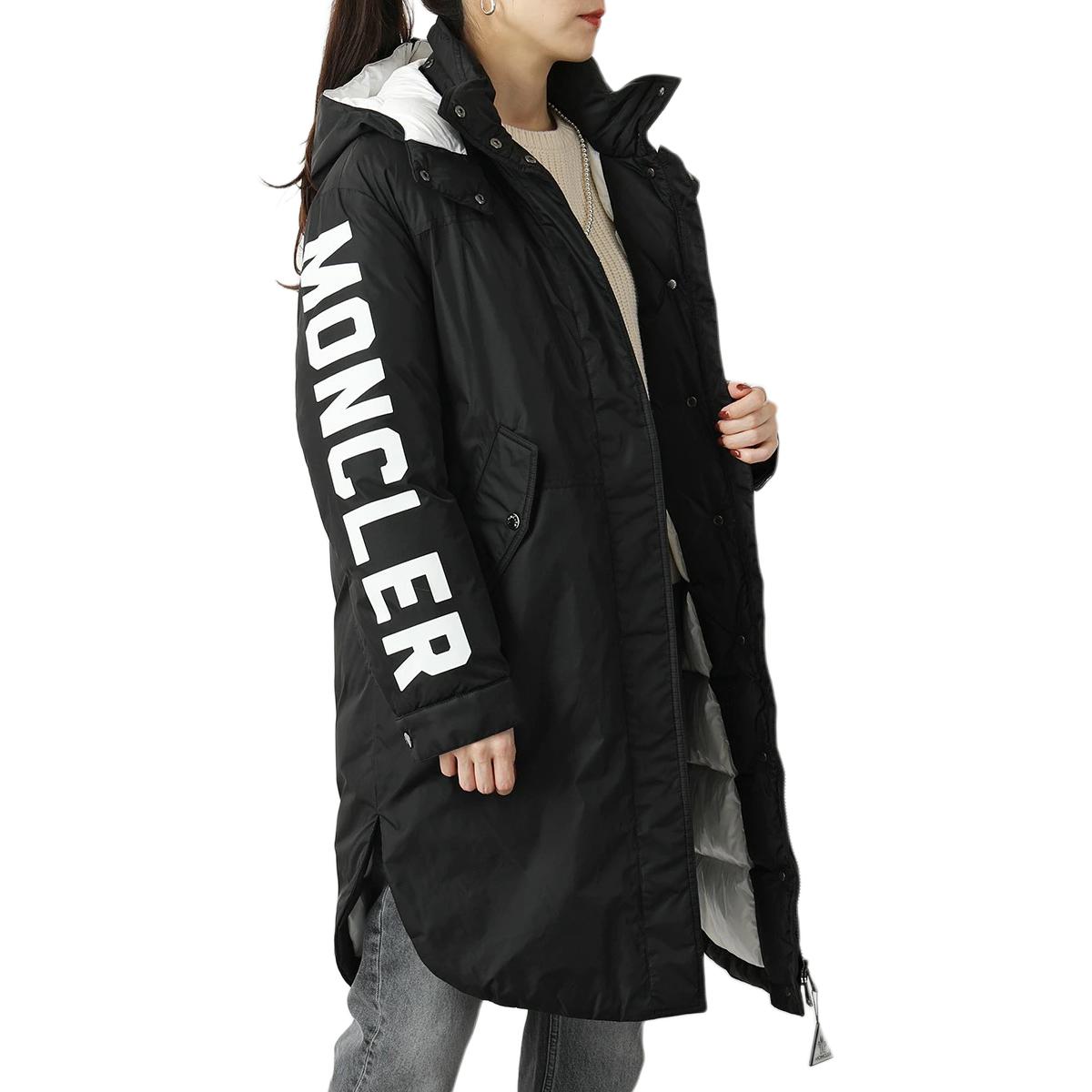 (Women) Moncler  Black Hooded Mid-Length Down Jacket with Embroidered Logo. 1C57740C0230999 圖 5