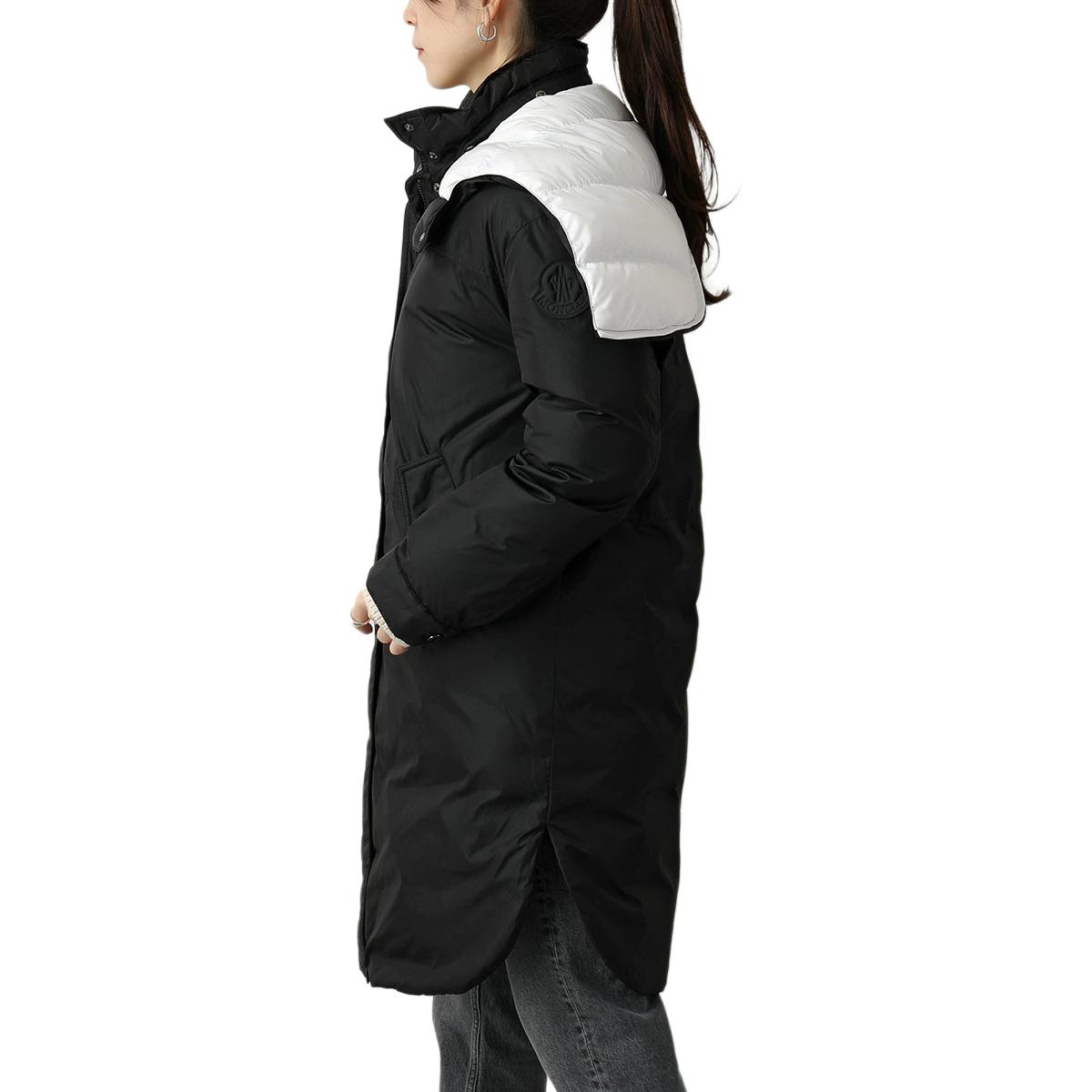 (Women) Moncler  Black Hooded Mid-Length Down Jacket with Embroidered Logo. 1C57740C0230999 圖 6
