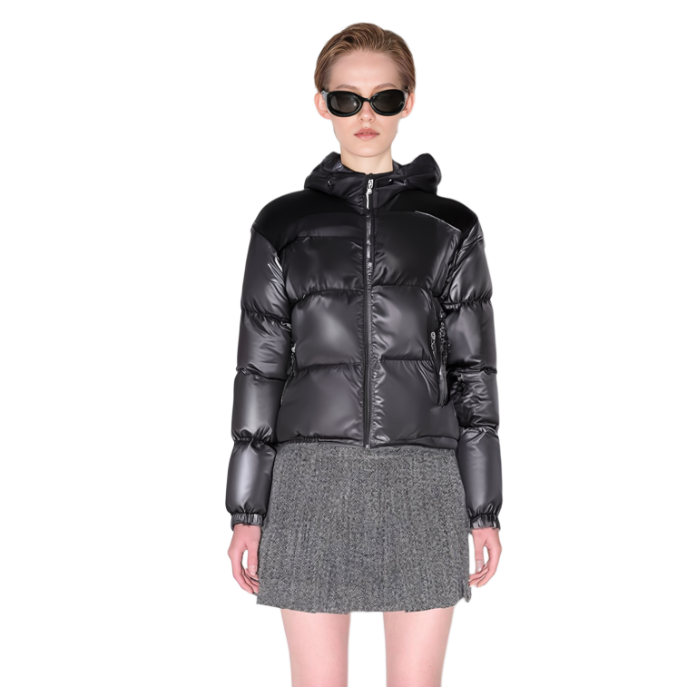 (Women) Moncler  Black Hooded Short Puffer Jacket Long Sleeve Down Coat. I20931A00049595ZZ999 圖 13