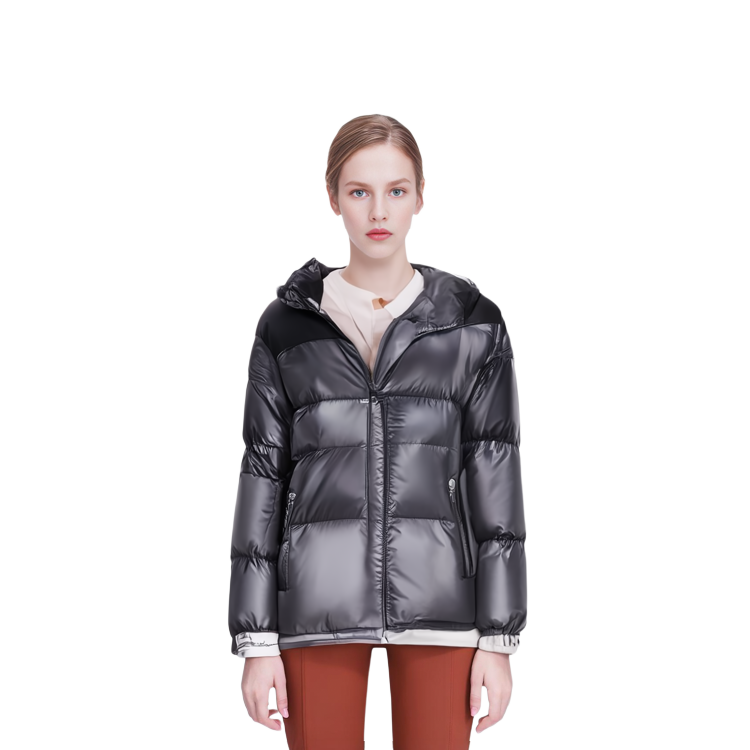 (Women) Moncler  Black Hooded Short Puffer Jacket Long Sleeve Down Coat. I20931A00049595ZZ999 圖 14