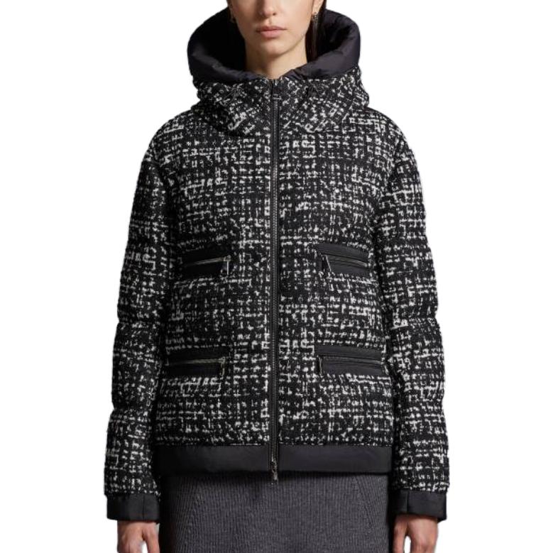 (Women) Moncler  Black Hoodie Short Coat Long Sleeve Down Jacket I20931A0007059711F90 圖 3