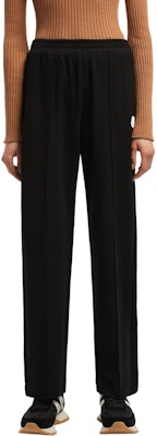 (W) Moncler Celana Jogger Rajut Hitam dengan Logo Patch - Kasual & Nyaman. J20938H0000989ALE999 Shop (W) Moncler Celana Jogger Rajut Hitam dengan Logo Patch - Kasual & Nyaman. J20938H0000989ALE999