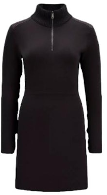 (Women) Moncler Black Knit Midi Dress Slim Fit Long Sleeve with Logo Print. I20939L00004M1183999 Order (Women) Moncler Black Knit Midi Dress Slim Fit Long Sleeve with Logo Print. I20939L00004M1183999