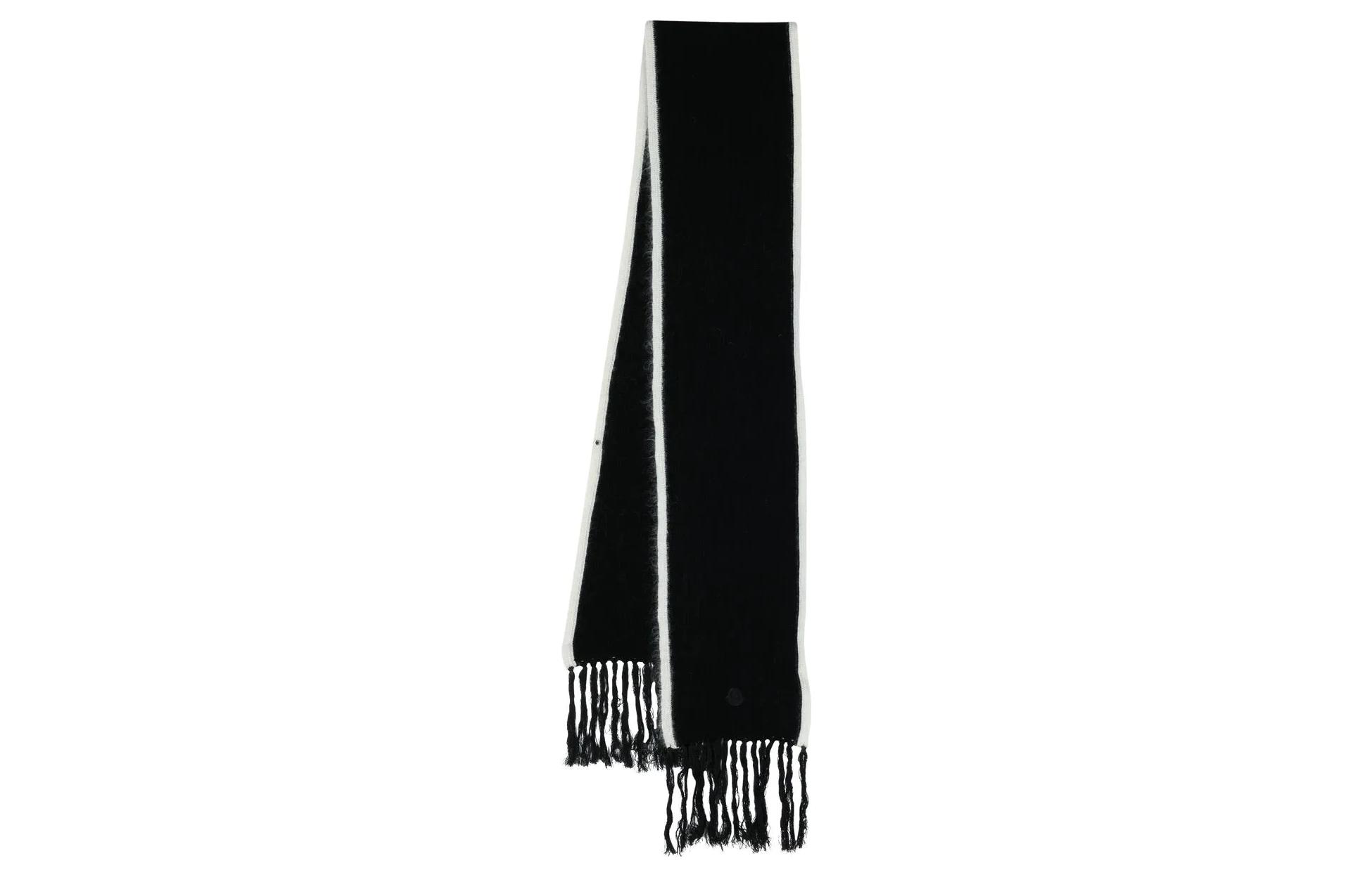Order (Women) Moncler  Black Knit Scarf with Tassels - Warm and Stylish. H20933C00002M1115