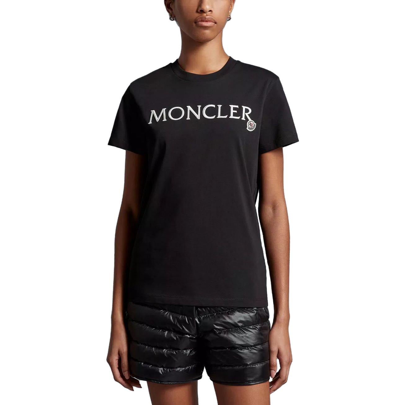 (Women) Moncler  Black Letter Graphic Crewneck Slim Fit Short Sleeve T-Shirt J10938C00006829HP999 圖 3
