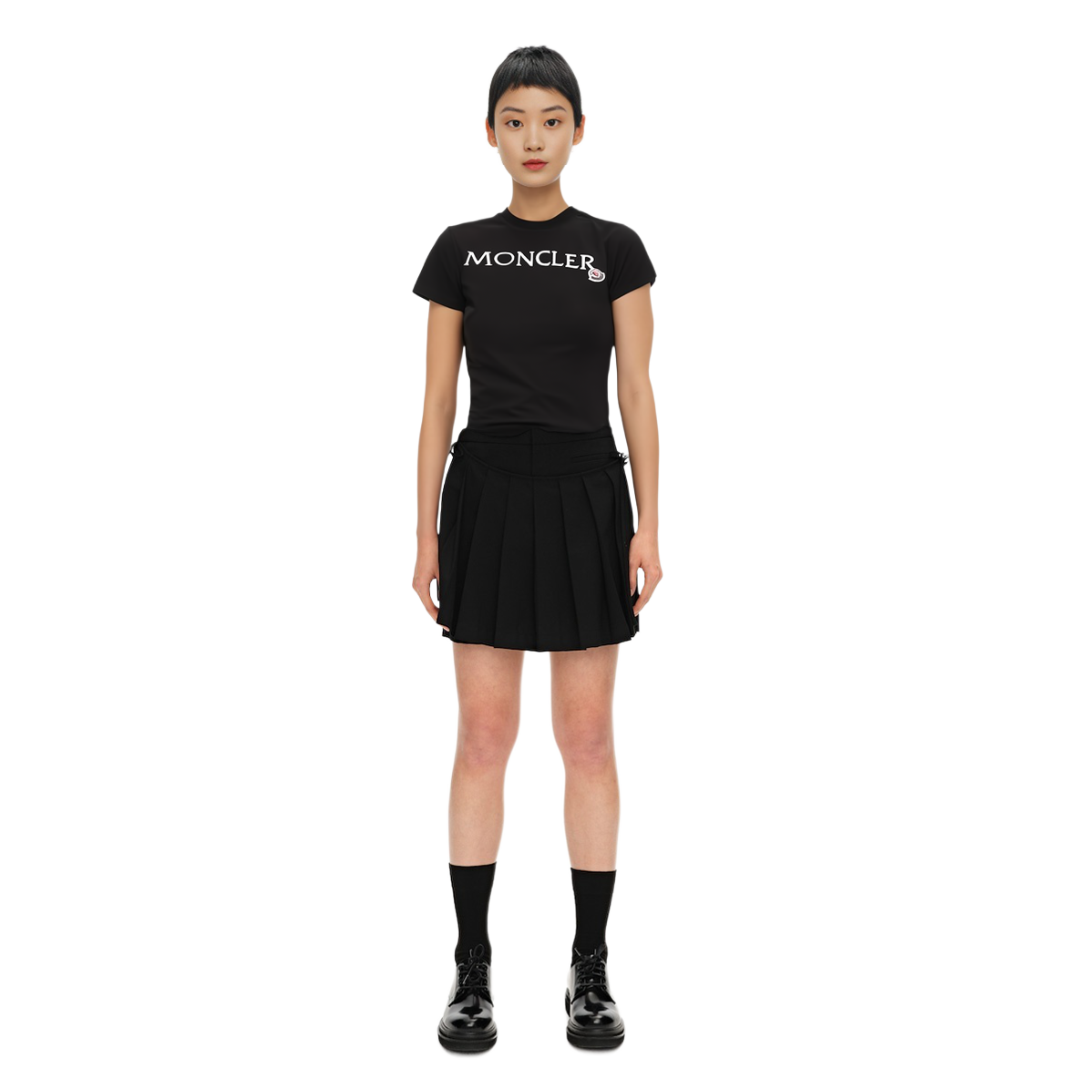 (Women) Moncler  Black Letter Graphic Crewneck Slim Fit Short Sleeve T-Shirt J10938C00006829HP999 圖 6