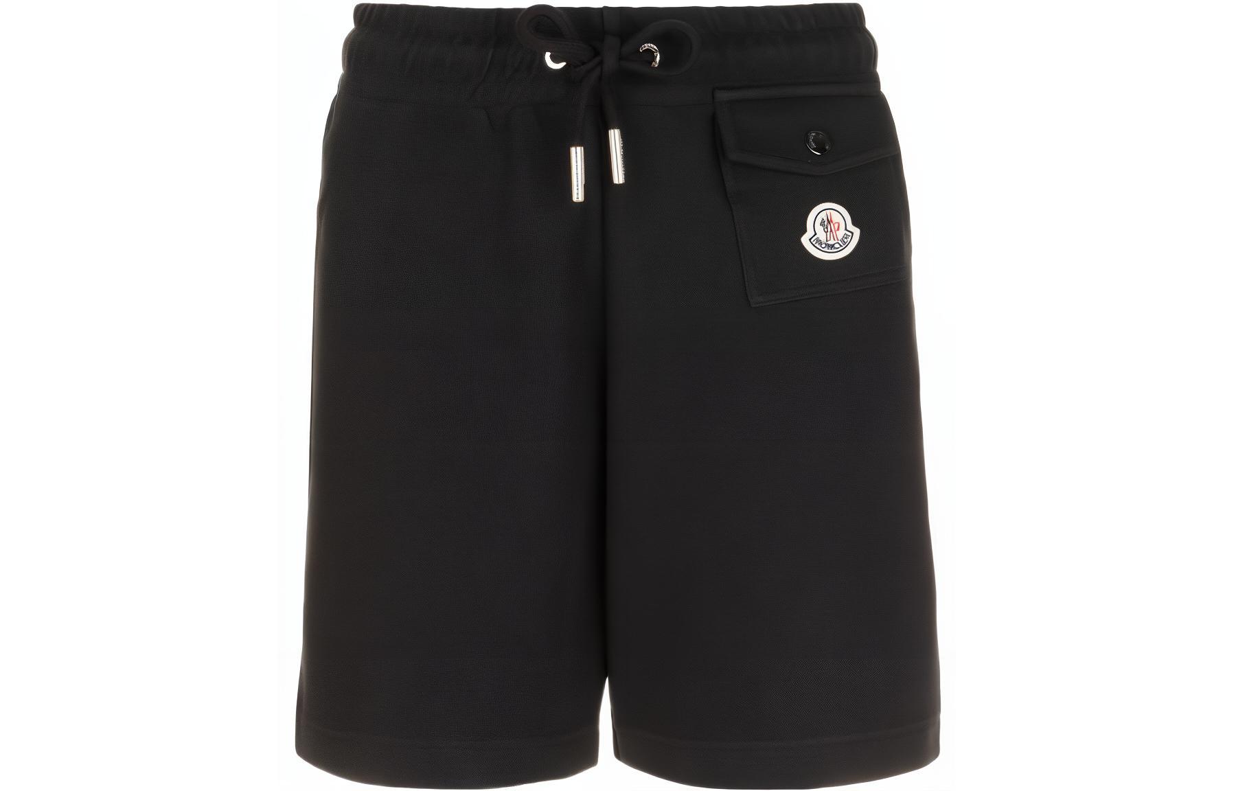 (Women) Moncler  Black Logo Drawstring Casual Shorts. I10938H00001899V9999