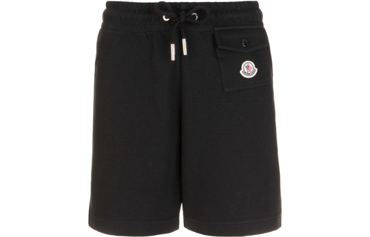 Order (W) 몽클레어 블랙 로고 스트링 캐주얼 반바지. I10938H00001899V9999