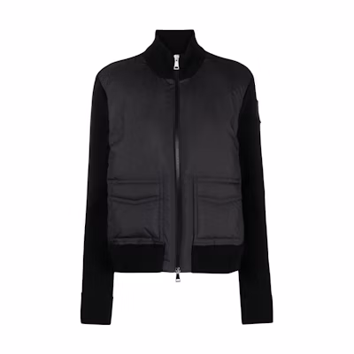 (Women) Moncler Black Logo Patch High Collar Jacket I20939B00001M1241999