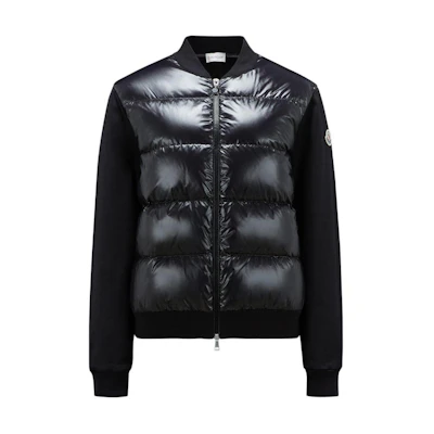 (Women) Moncler Black Logo Zip Baseball Collar Down Jacket I20938G0002989A2Y999