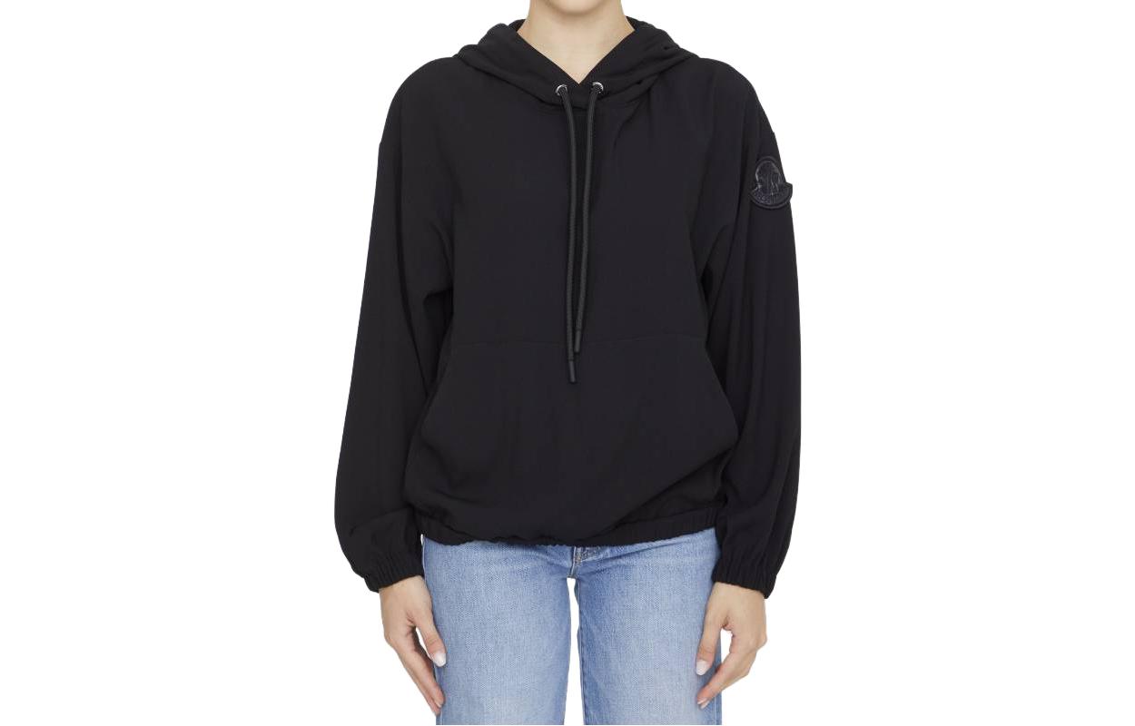 Order (W) 몽클레어 블랙 로고 그래픽 프린트 긴팔 스웨트셔츠. 2G00003596WF999