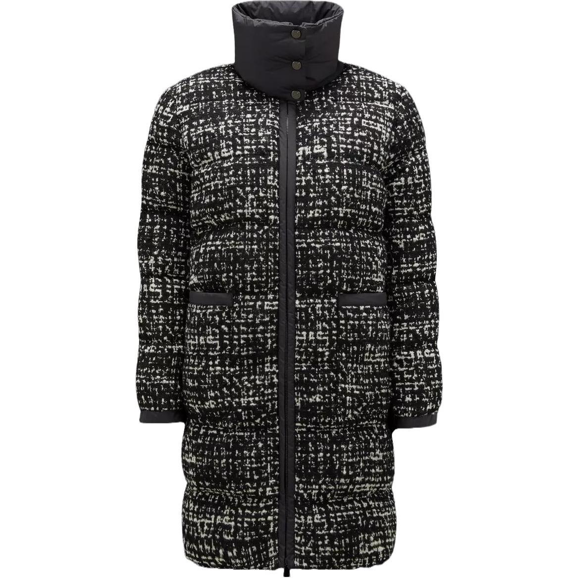 (Women) Moncler  Black Mid-Length Slim Fit Down Jacket with Stand Collar. I20931C0001659711F90