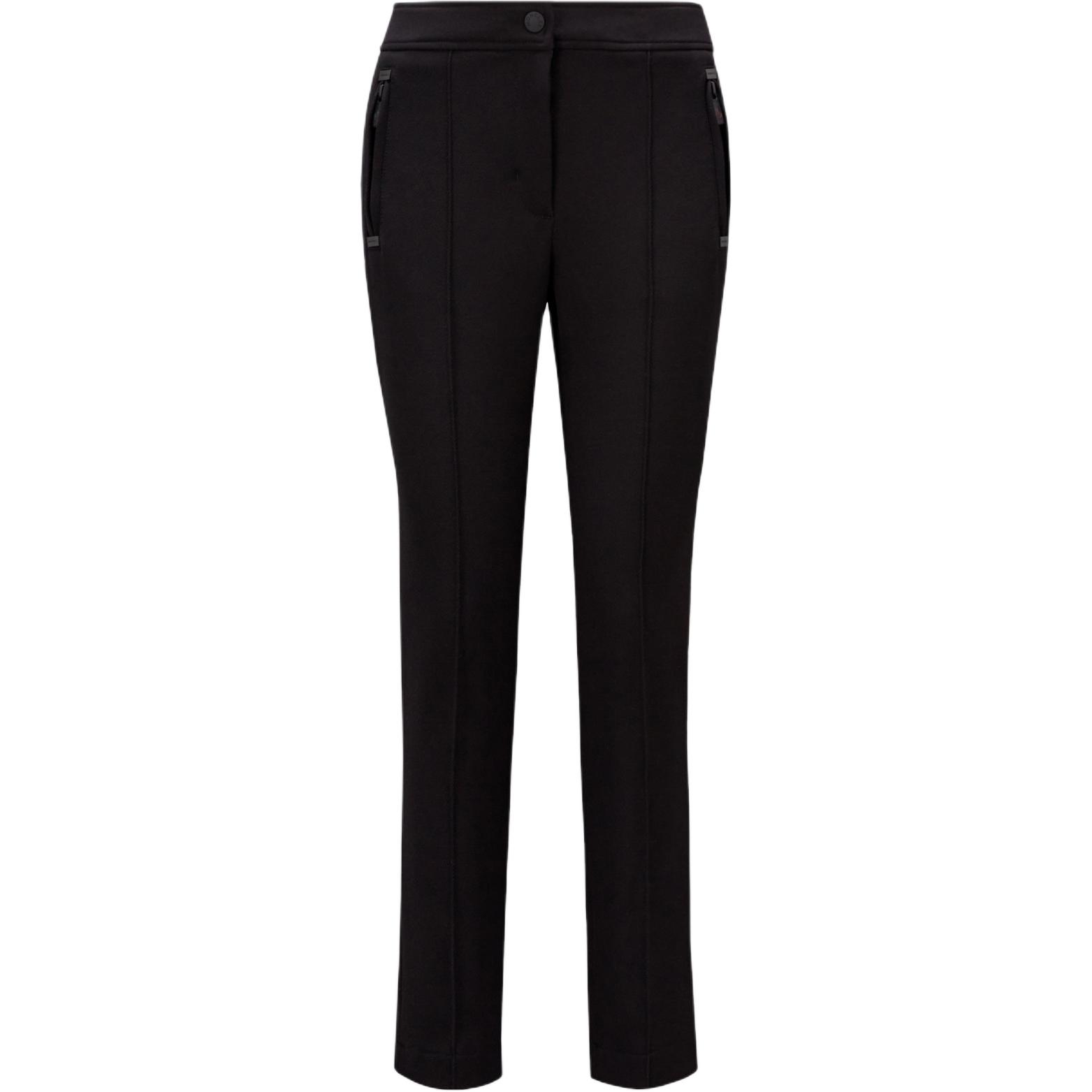 (Women) Moncler  Black Mid-Rise Cropped Casual Pants with Zipper. J20982A0000653064999