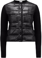 (Women) Moncler Black Padded Wool Cardigan Knit Sweater Long Sleeve Crewneck J20939B00025M1131999 (Women) Moncler Black Padded Wool Cardigan Knit Sweater Long Sleeve Crewneck J20939B00025M1131999