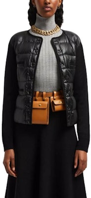 (W) 몽클레어 블랙 패딩 울 가디건 니트 스웨터 긴팔 크루넥 J20939B00025M1131999 Shop (W) 몽클레어 블랙 패딩 울 가디건 니트 스웨터 긴팔 크루넥 J20939B00025M1131999