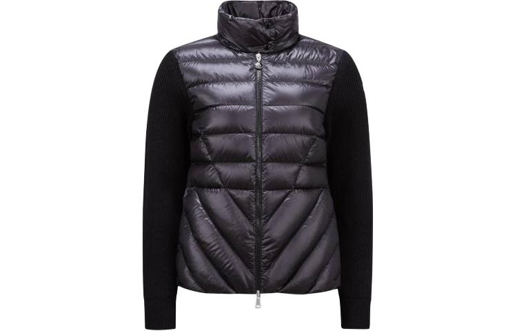 (Women) Moncler  Black Puffer Jacket with Stand Collar and Zipper Design. J10939B00008M1241999
