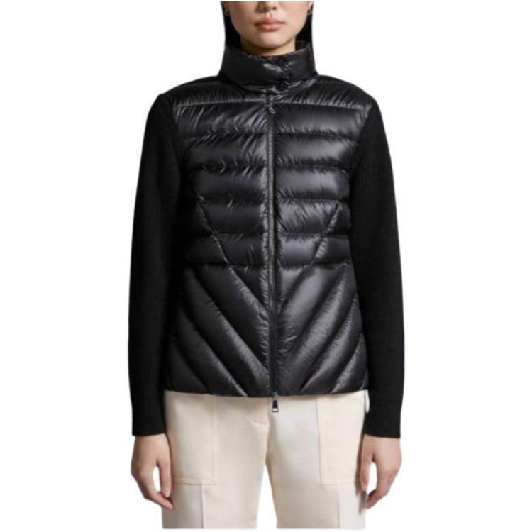 Lookbook (W) 몽클레어 블랙 스탠드 칼라 지퍼 디자인 패딩 재킷. J10939B00008M1241999