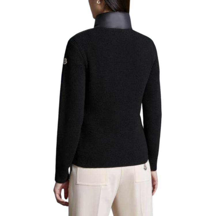 Shop (W) 몽클레어 블랙 스탠드 칼라 지퍼 디자인 패딩 재킷. J10939B00008M1241999